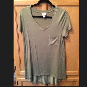 Mossimo V Neck Tee Olive Green Shirt Large